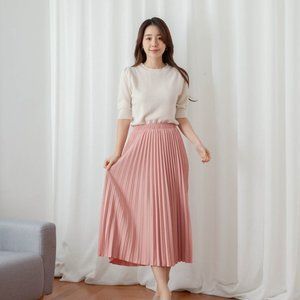 Long Skirt/Long Pleated Skirt/Pink Skirt/Blue Skirt/New w/o Tag